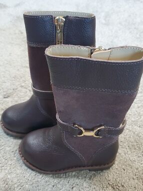 Janie & Jack Kids Leather/ Suede Brown Riding Boots, Never Worn. Size 4